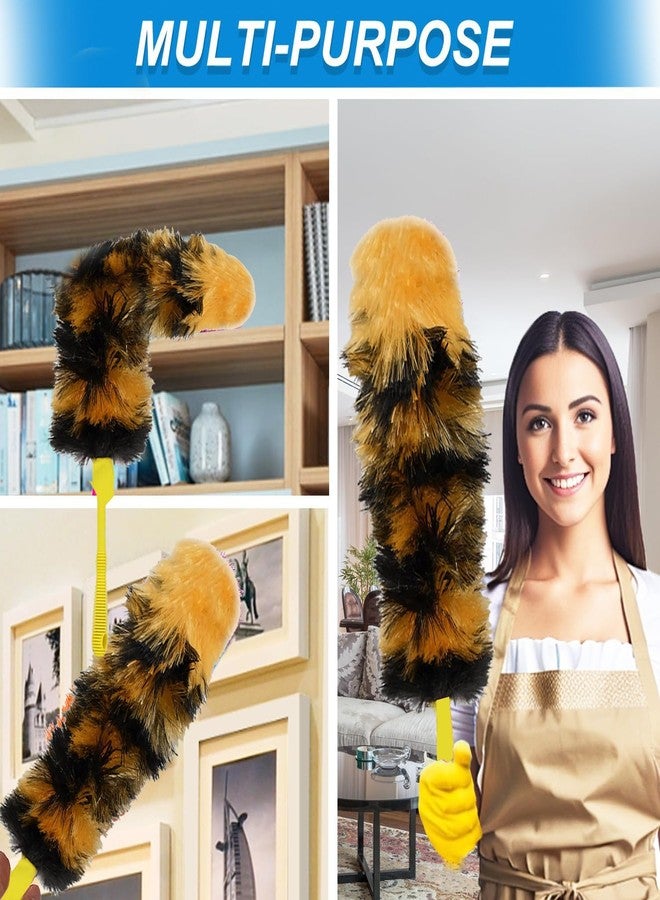 Voir Magic Fiber Static Feather Duster for Dusting, Home Cleaning, Ceiling Fans, High Surfaces, Car Dashboard Cleaner and Multipurpose Use Billy Duster (2, Yellow Black & Orange Black) - Image 5